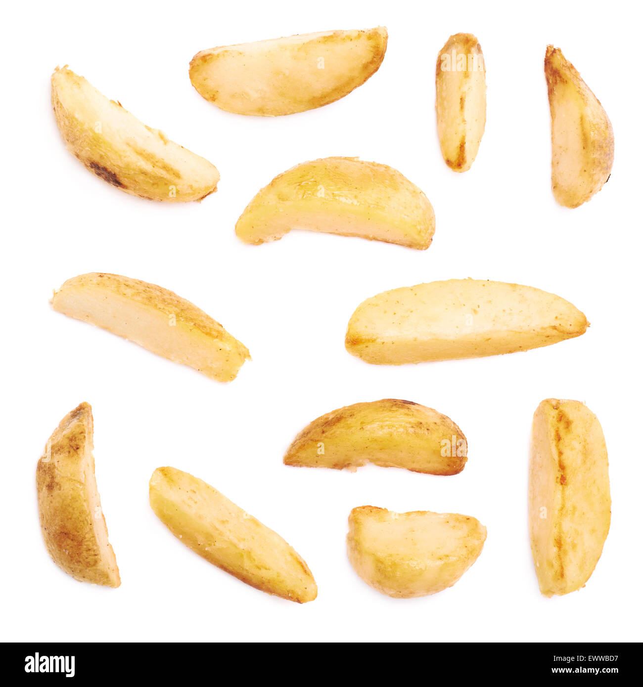 Mehrere einzelne Ofen gebacken Pommes chips Stockfoto
