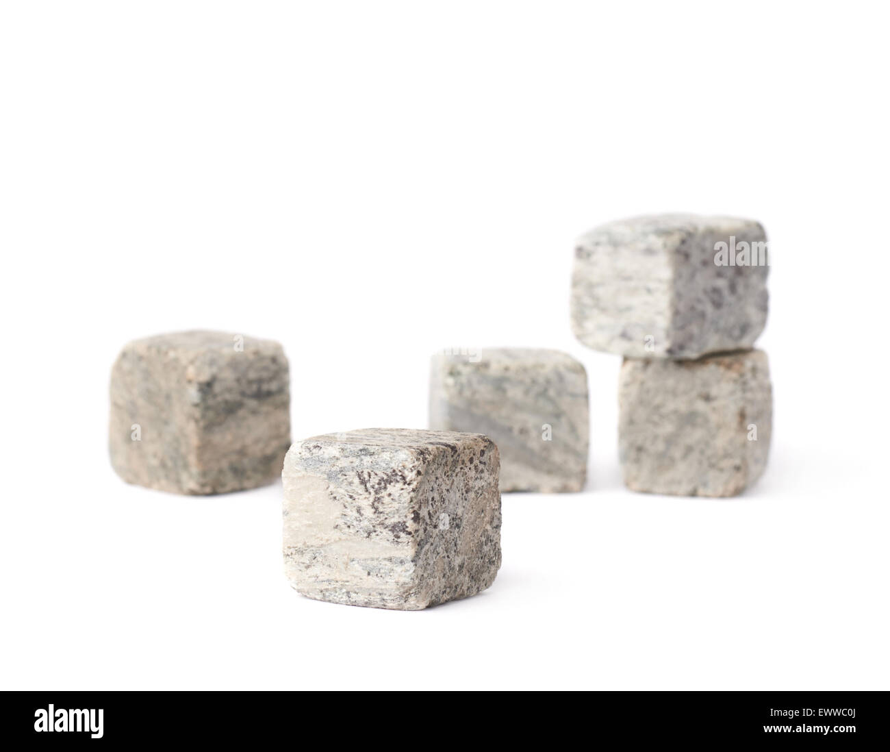 Whisky-Granit-Steinen-Zusammensetzung Stockfoto