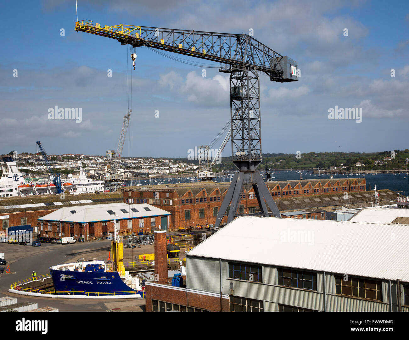 Hafen und Docks in Falmouth, Cornwall, England, UK Stockfoto