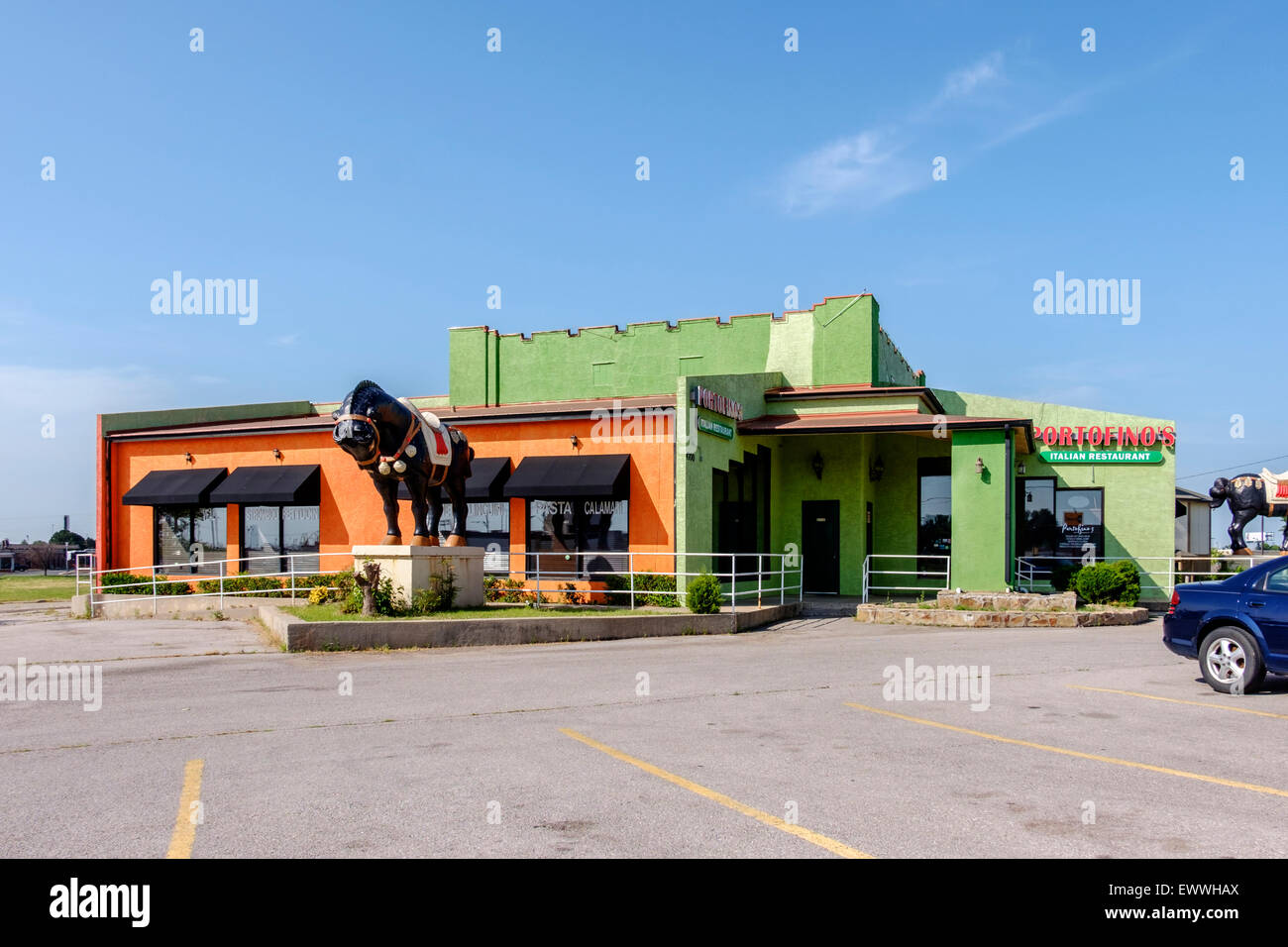 Das Exterieur des Portofino des italienischen Restaurante in Oklahoma City, Oklahoma, USA. Stockfoto