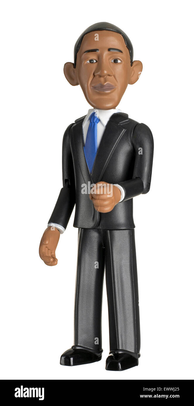 Präsident Barack Obama-Puppe Stockfoto