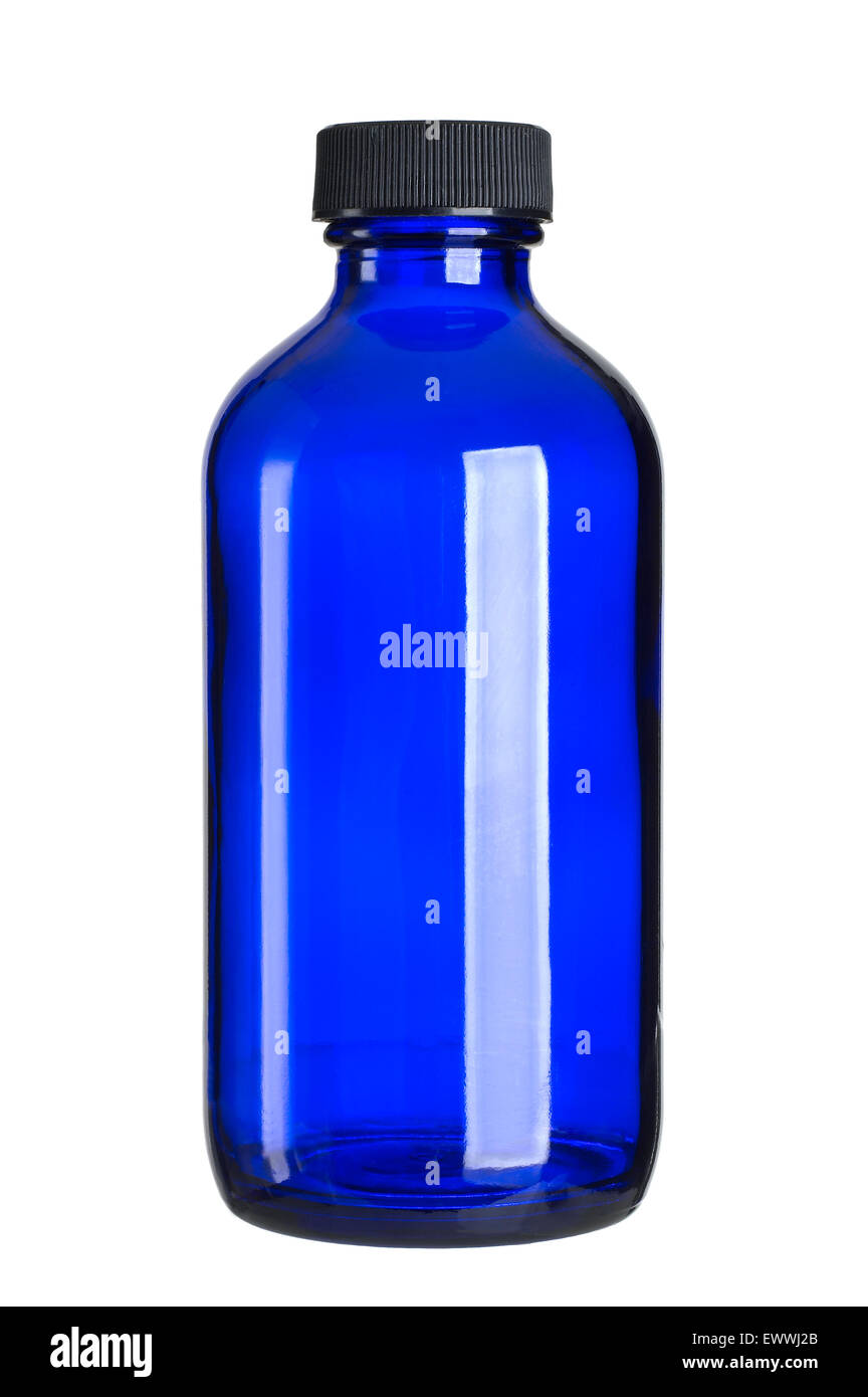 Blaue Tinkturen Flaschen Stockfoto