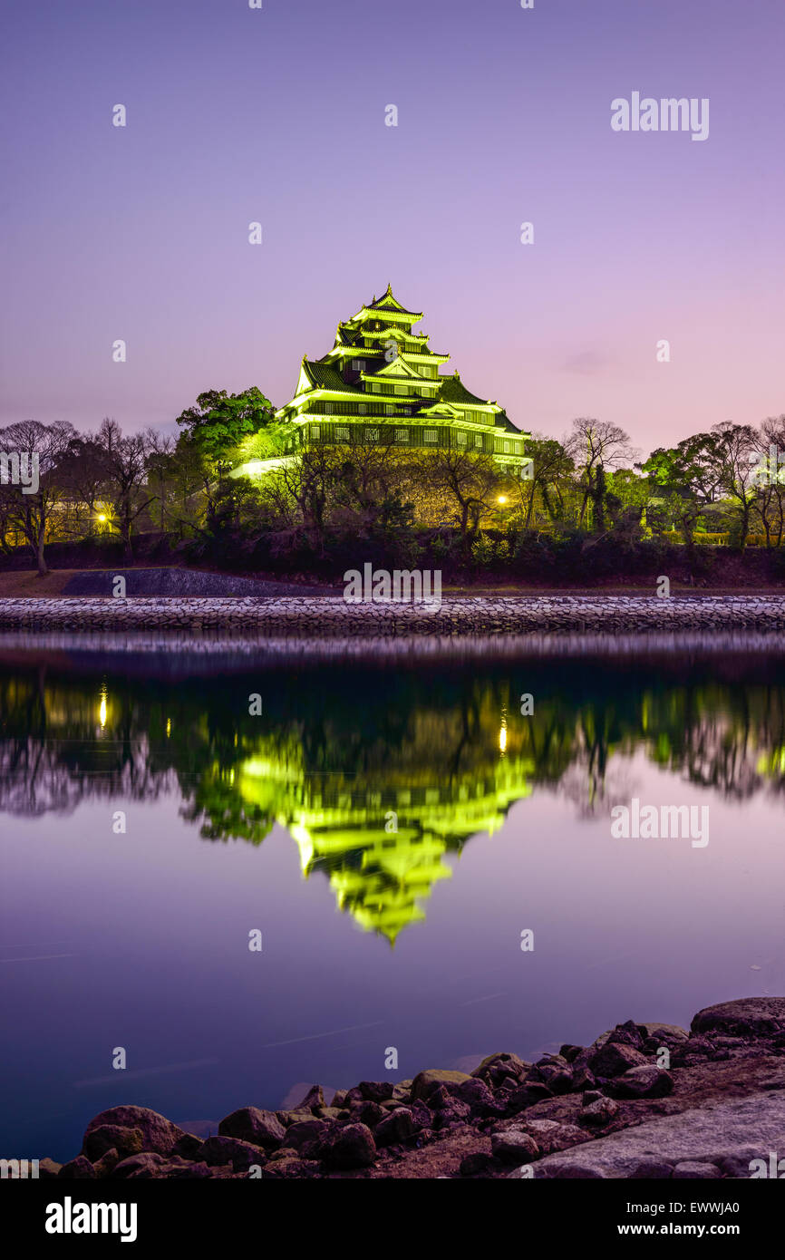 Okayama, Japan in Okayama Castle am Fluss Asahi. Stockfoto