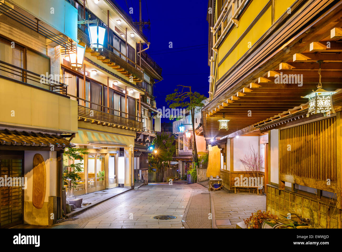 Shibu Onsen, Nagano, Japan historischen Hot Springs Resort Stadt. Stockfoto