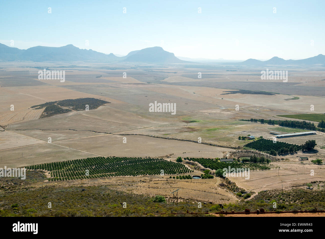 Südafrika - Luftbild der Agrarlandschaft Stockfoto