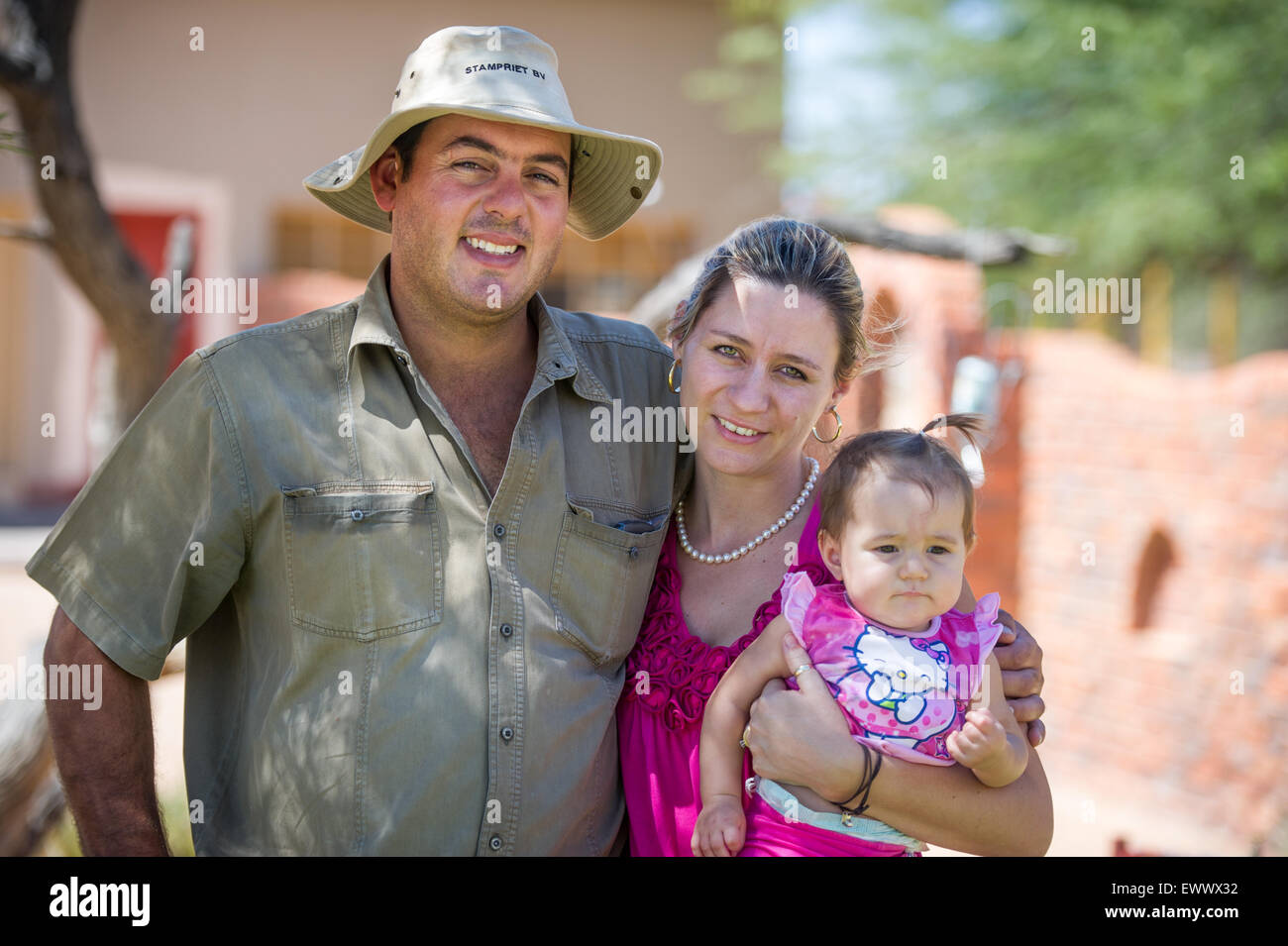 Namibia - Family Portrait auf Farm in Afrika. Stockfoto