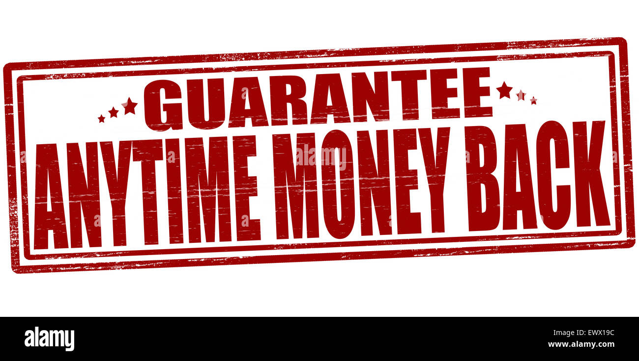 Stempel mit Text jederzeit Geld zurück nach innen, Abbildung Stockfoto