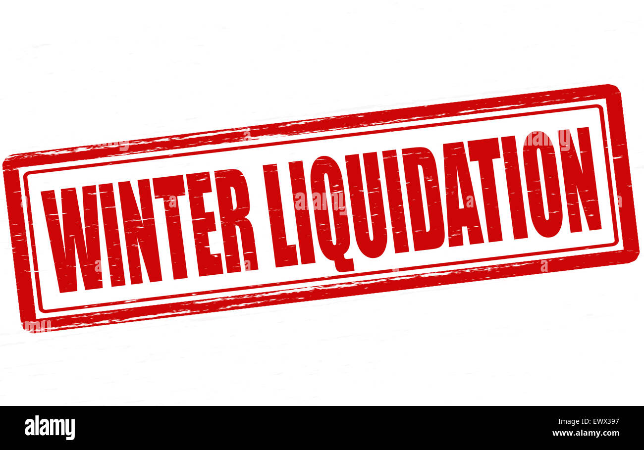 Stempel mit Text Winter Liquidation in Abbildung Stockfoto