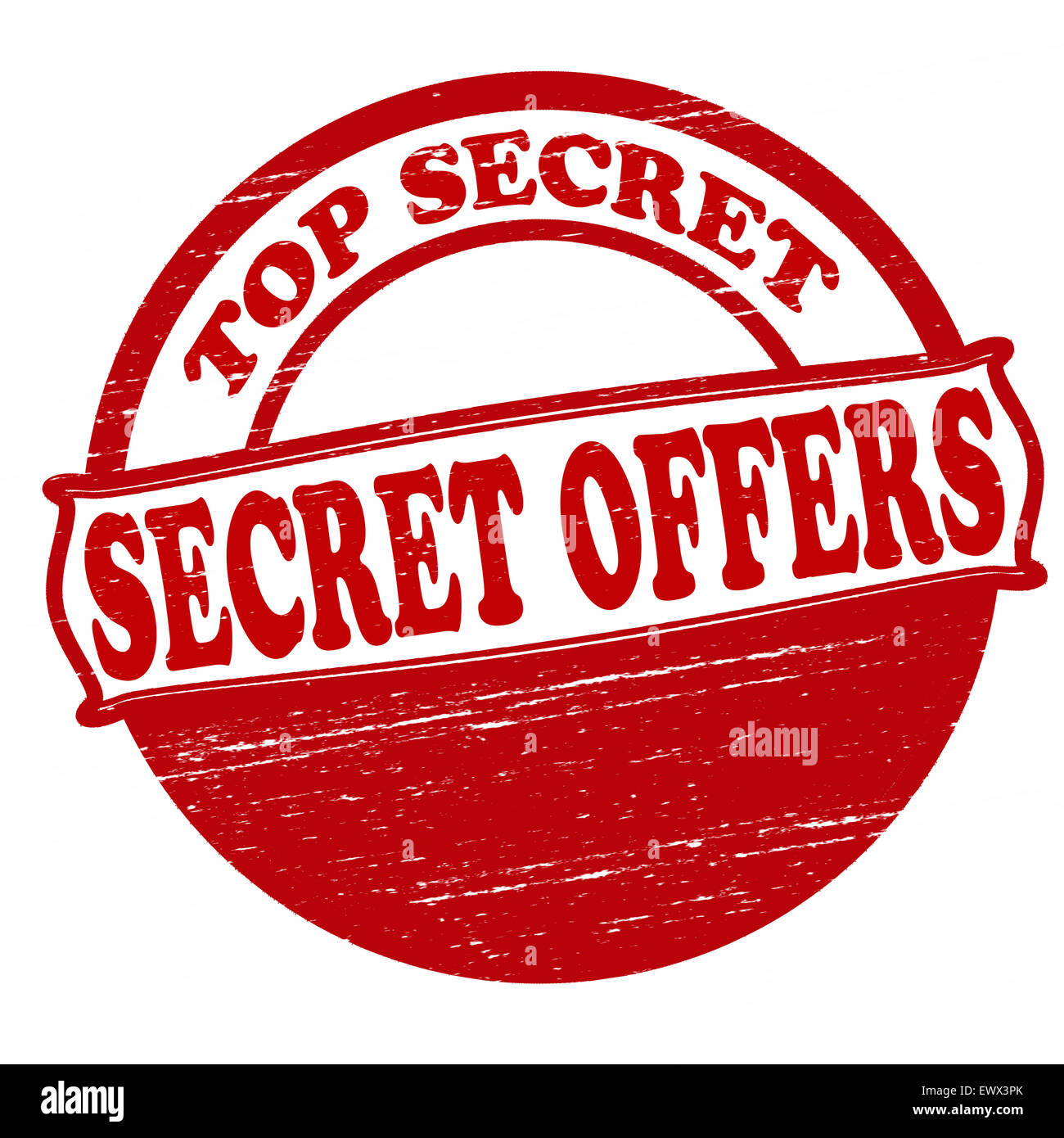 Stempel mit Text geheime Angebote in Abbildung Stockfoto