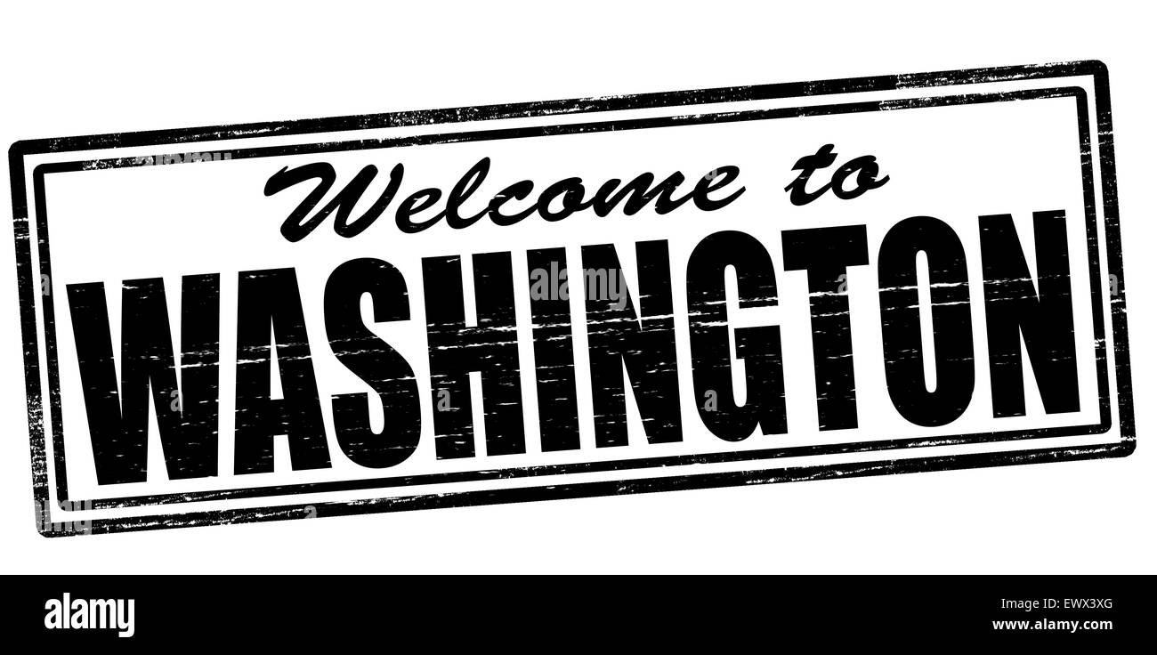 Stempel mit Text Willkommen in Washington innen, Abbildung Stockfoto