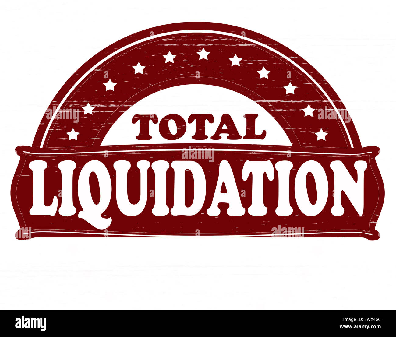 Stempel mit Text total Liquidation in Abbildung Stockfoto