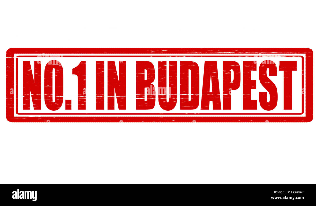 Stempel mit Text niemand in Budapest in Abbildung Stockfoto