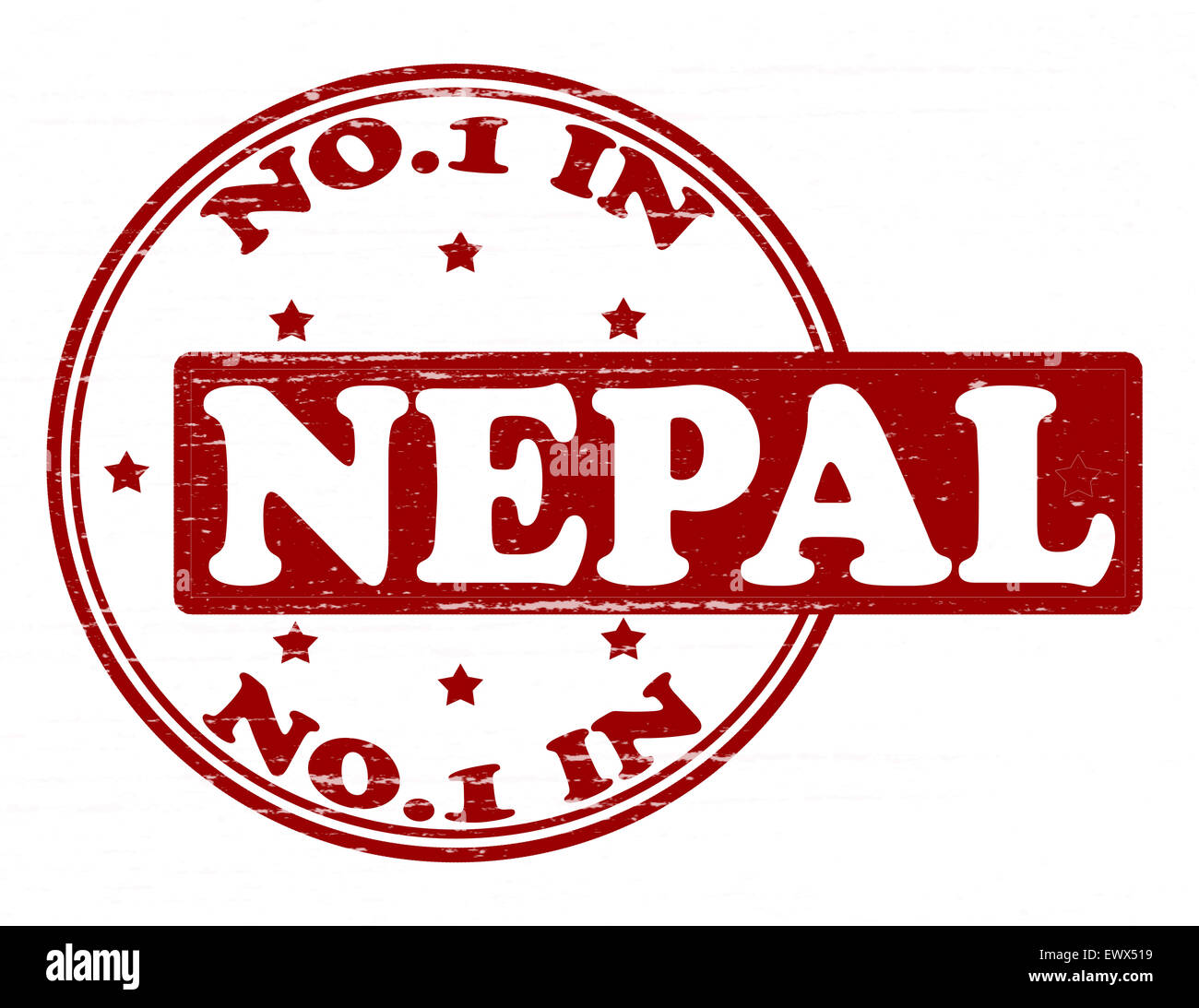Stempel mit Text niemand in Nepal in Abbildung Stockfoto
