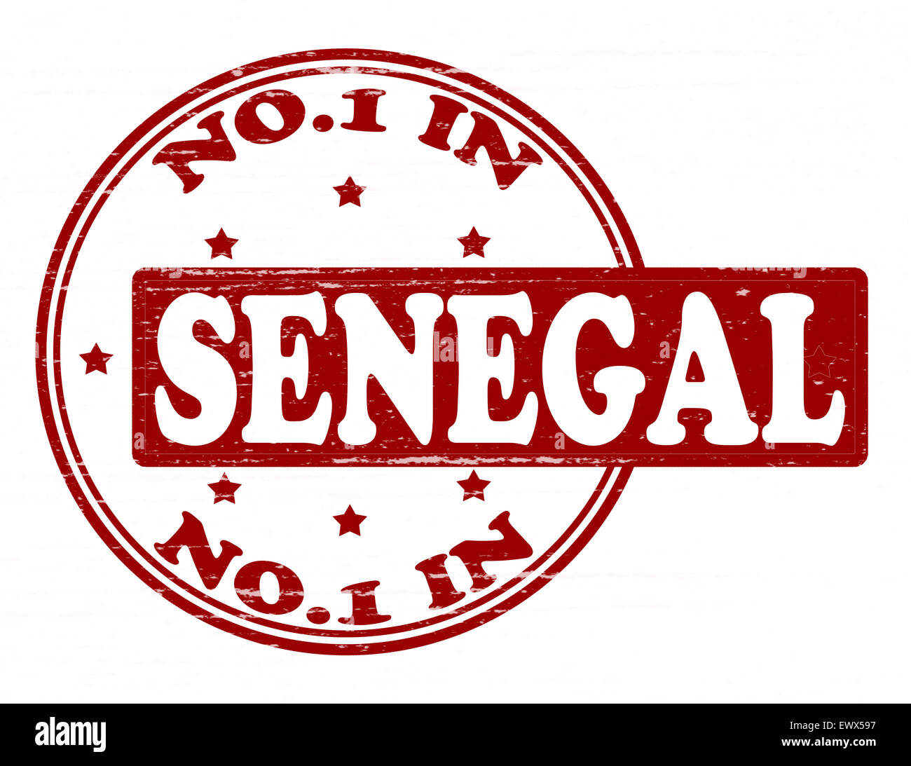 Stempel mit Text niemand in Senegal im Inneren, Abbildung Stockfoto