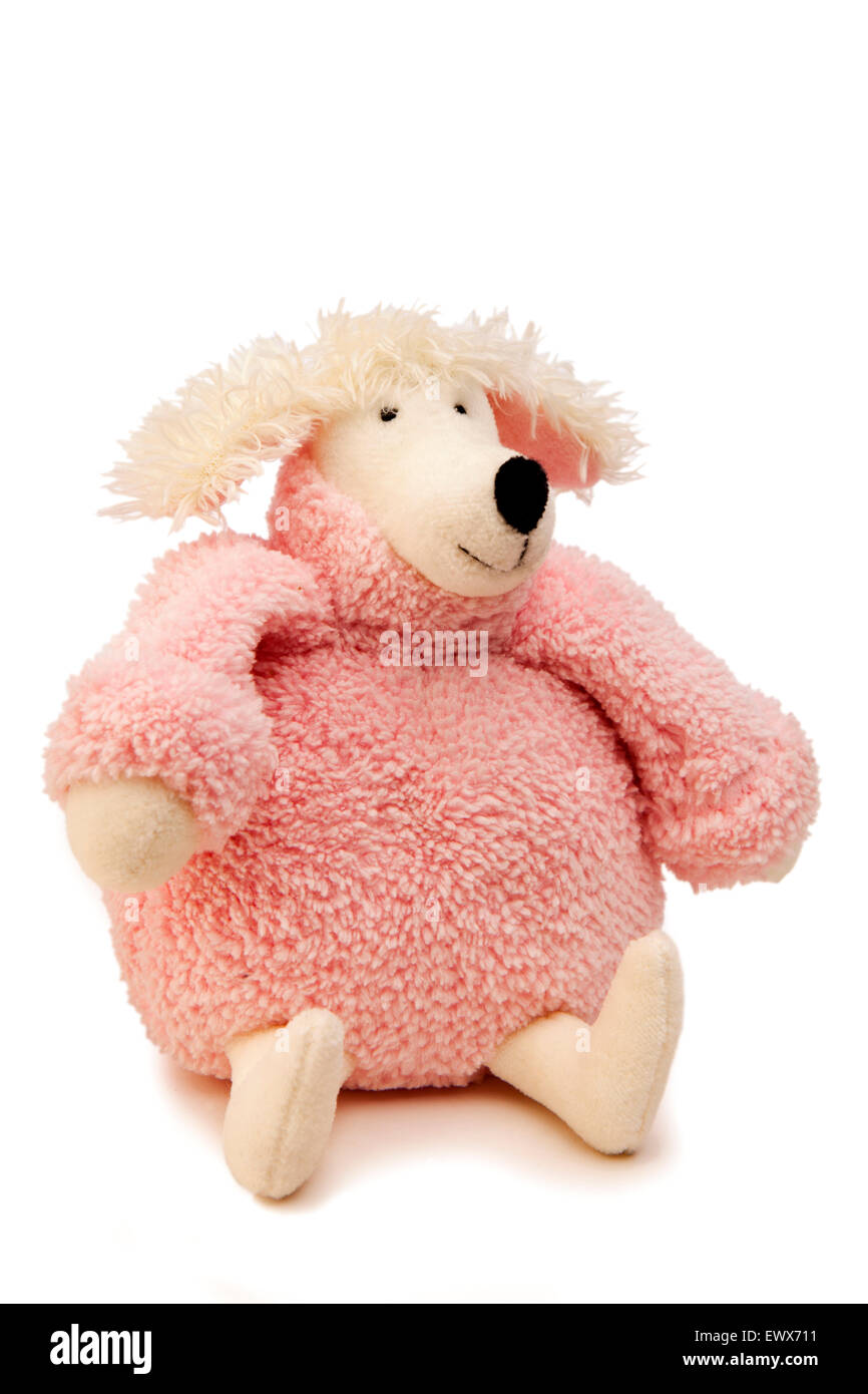 Spielzeug des Kindes rosa wollig Kuscheltier Schaf Stockfoto