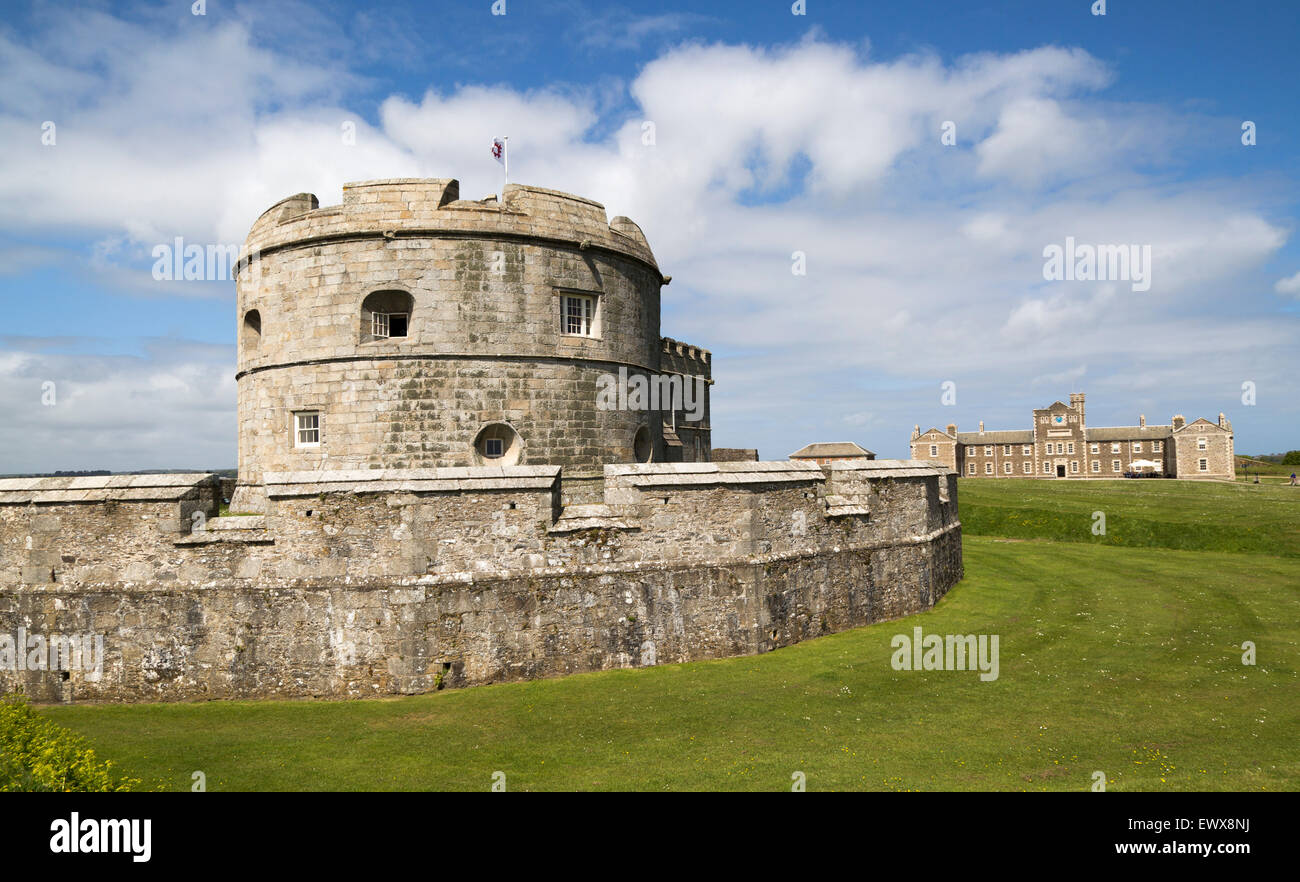 Historische Gebäude am Pendennis Castle, Falmouth, Cornwall, England, UK Stockfoto