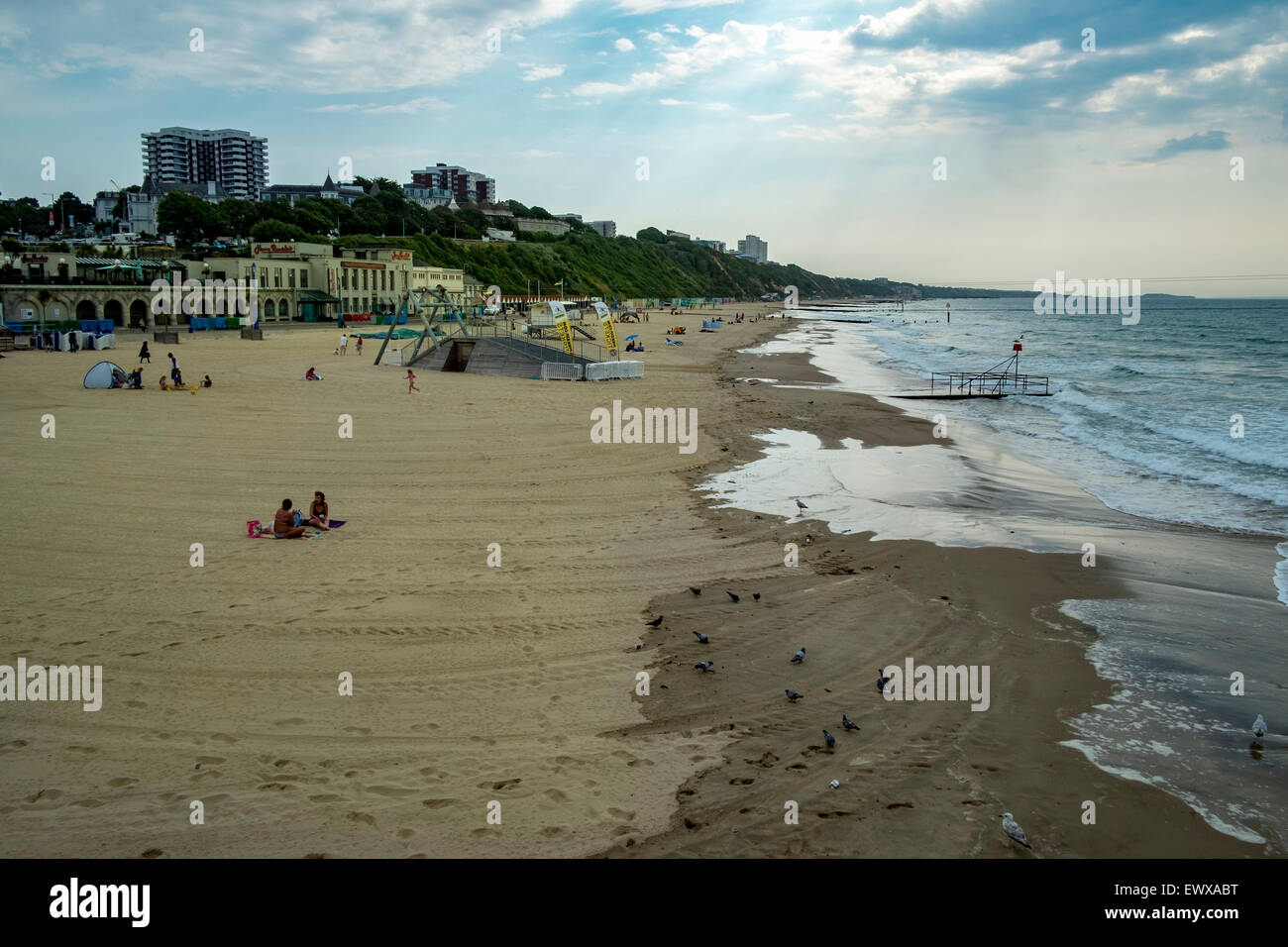 Schönen Morgen am Bournemouth Beach Dorset Vereinigtes Königreich Stockfoto