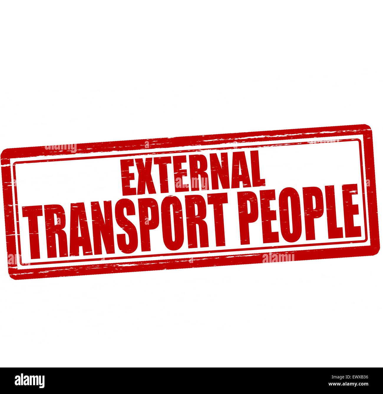 Stempel mit Text externen Transport Leute rein, Abbildung Stockfoto