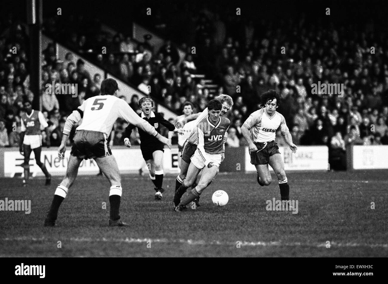 Lesen Sie 1-3 Arsenal, FA Cup dritten Vorrundenspiel am Elm Park, Samstag, 10. Januar 1987. Menge der 16.822 bezahlten Club Rekord Einnahmen von 70.000 Pfund. Abgebildet, Steve Williams, Arsenal. Stockfoto