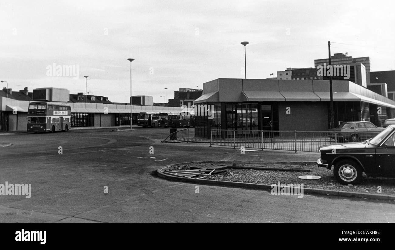 Middlesbrough Busbahnhof, Teesside, 29. September 1982. Stockfoto