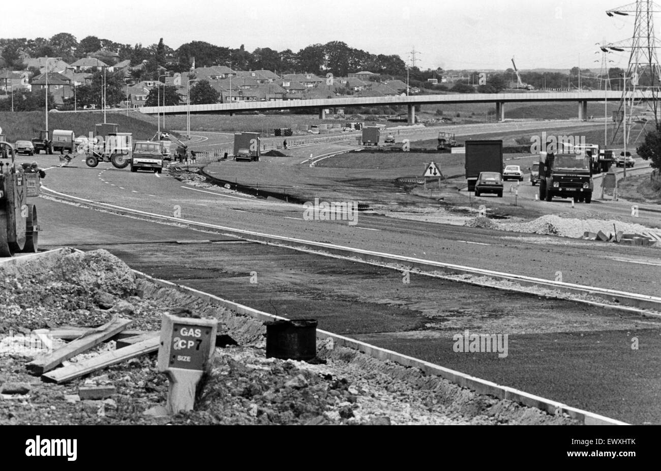 Arbeit auf dem südlichen Abschnitt von der A19 Billingham umgehen. Ca. 1982. Stockfoto
