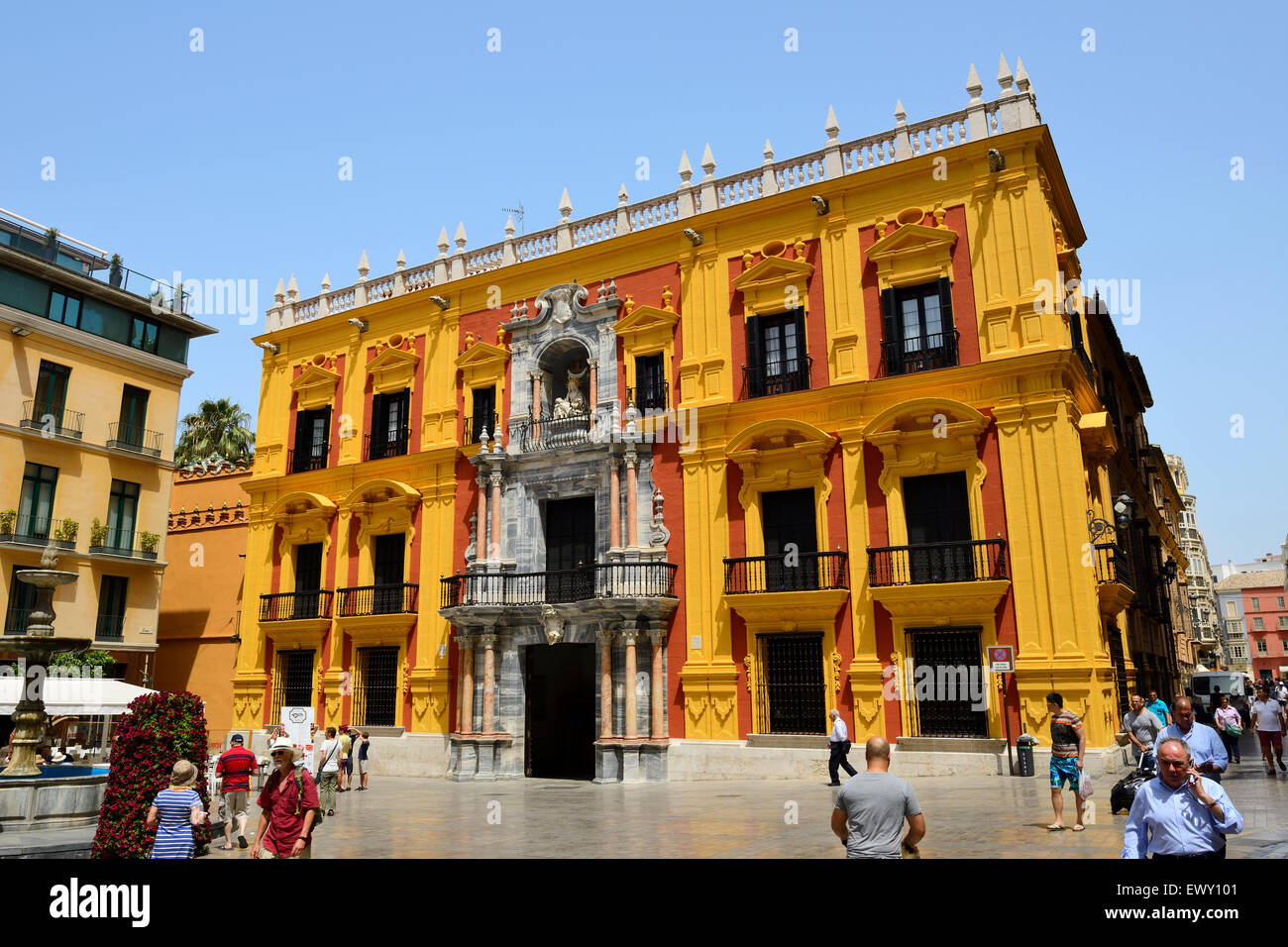 Palacio Episcopal (Bischofspalast) an der Plaza del Obispo in alte Stadt Malaga, Andalusien, Südspanien Stockfoto