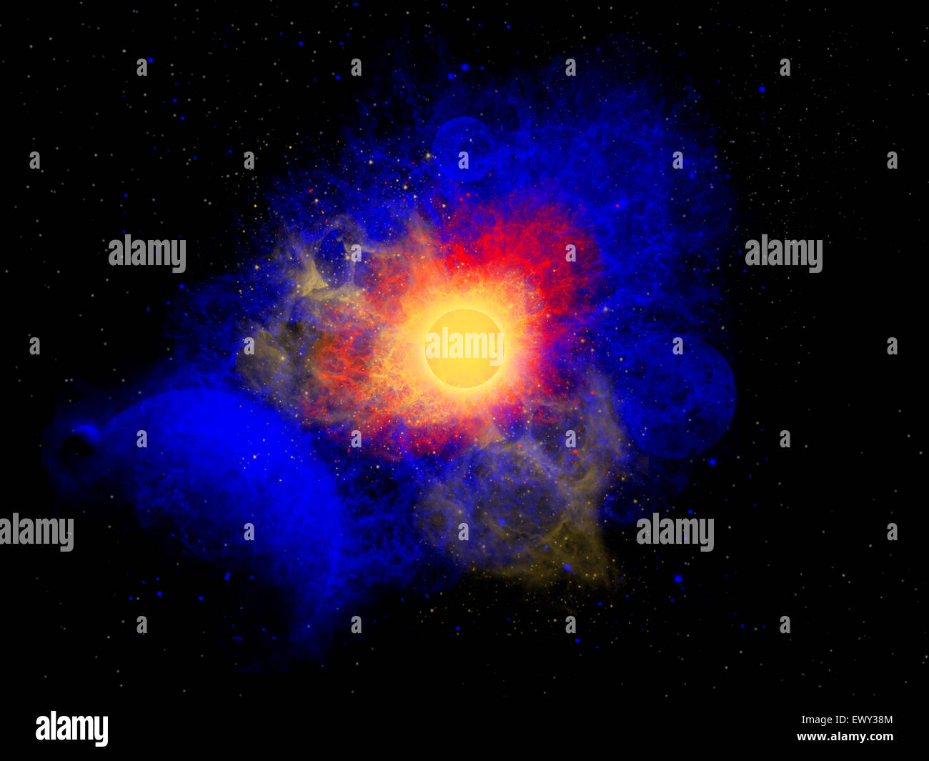 Eine sterbende Sterne-System. Stockfoto