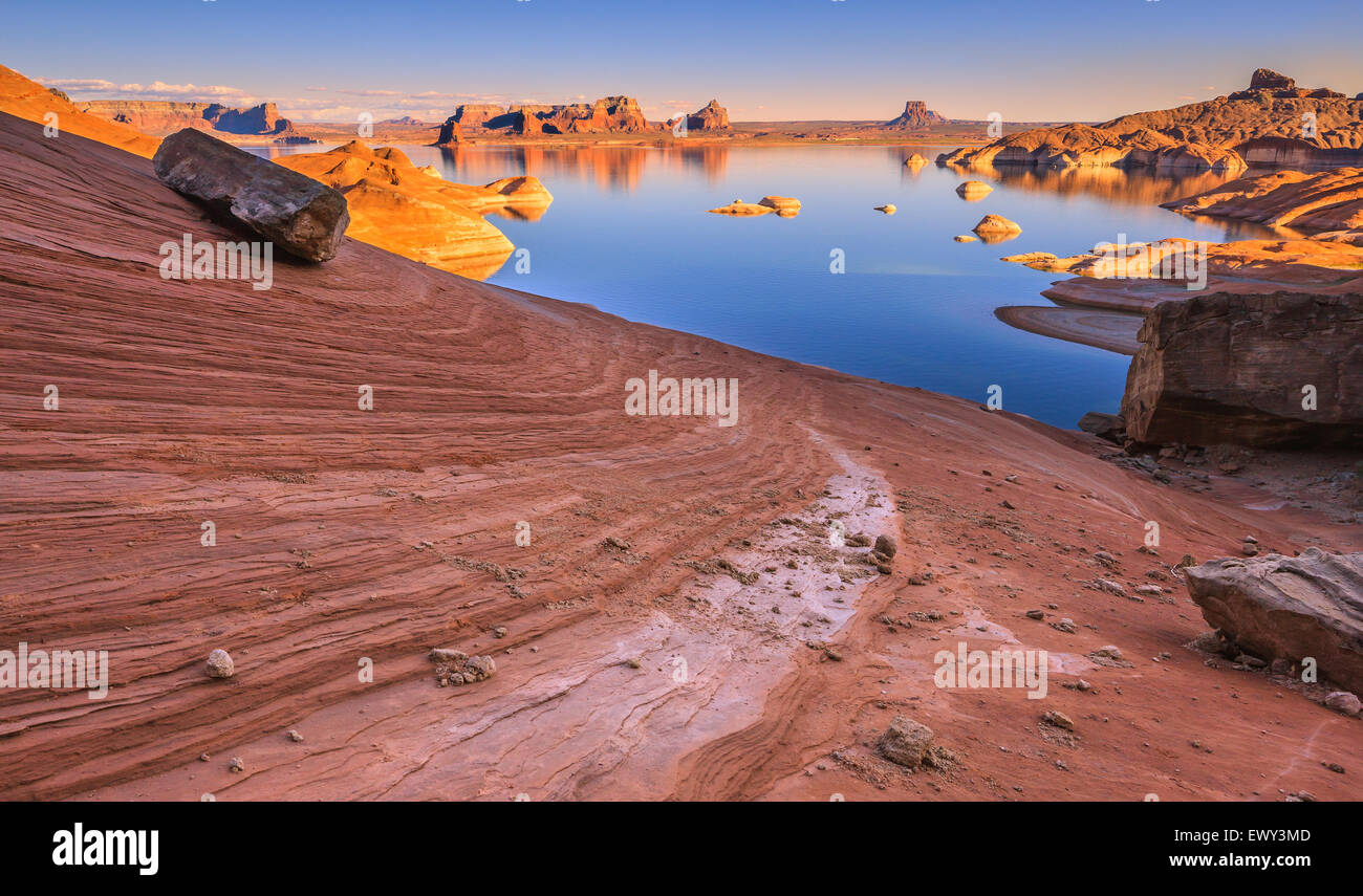 Padre Bucht von Cookie Jar Butte. Lake Powell in Utah Stockfotografie