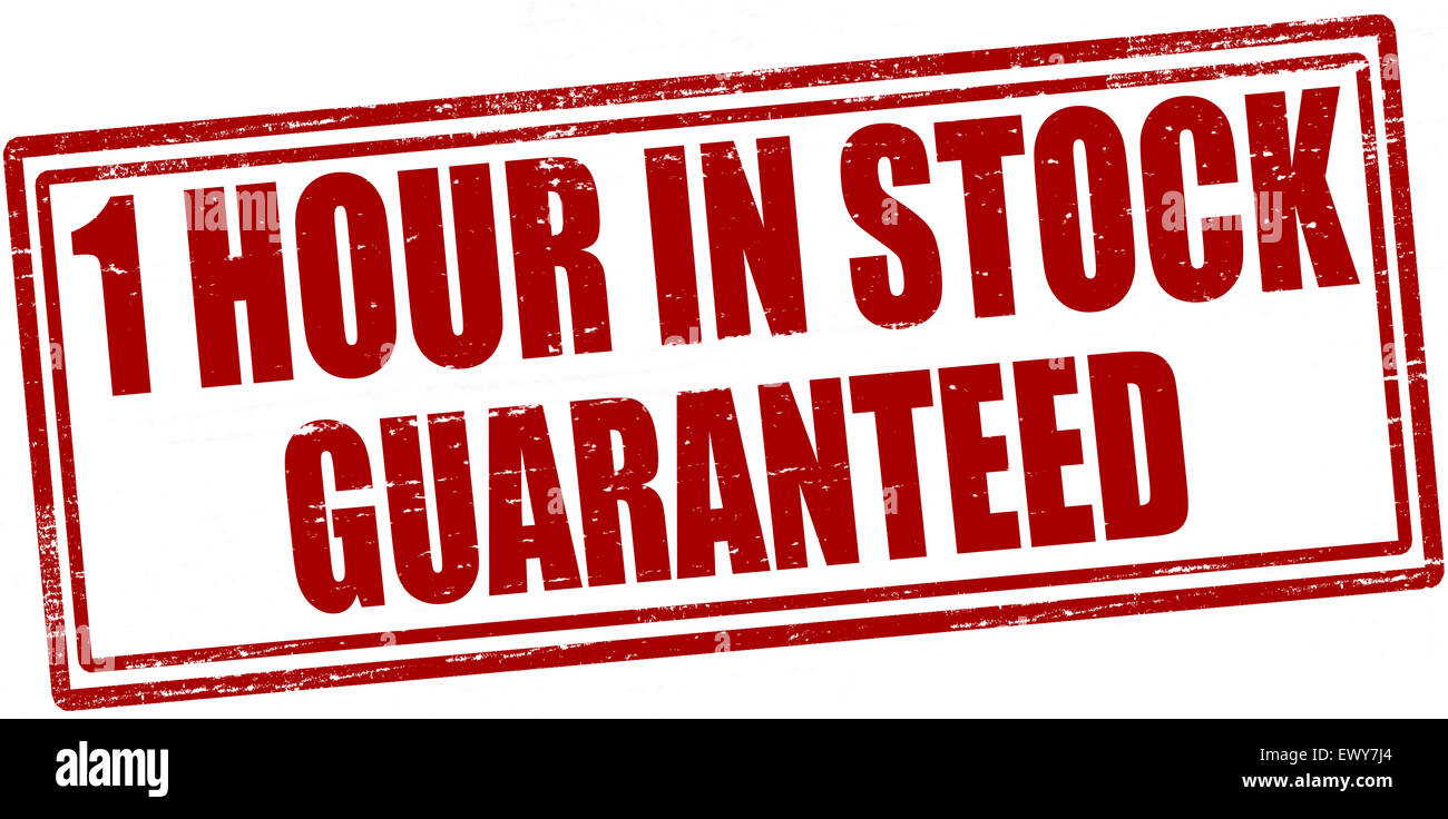Stempel mit Wort garantiert innen, Abbildung Stockfoto