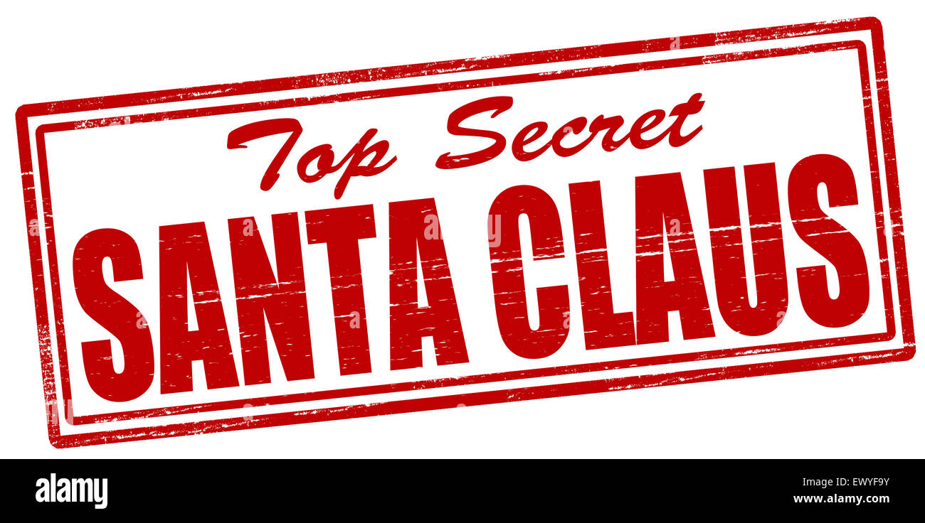 Stempel mit Text Top Secret Santa Claus in Abbildung Stockfoto