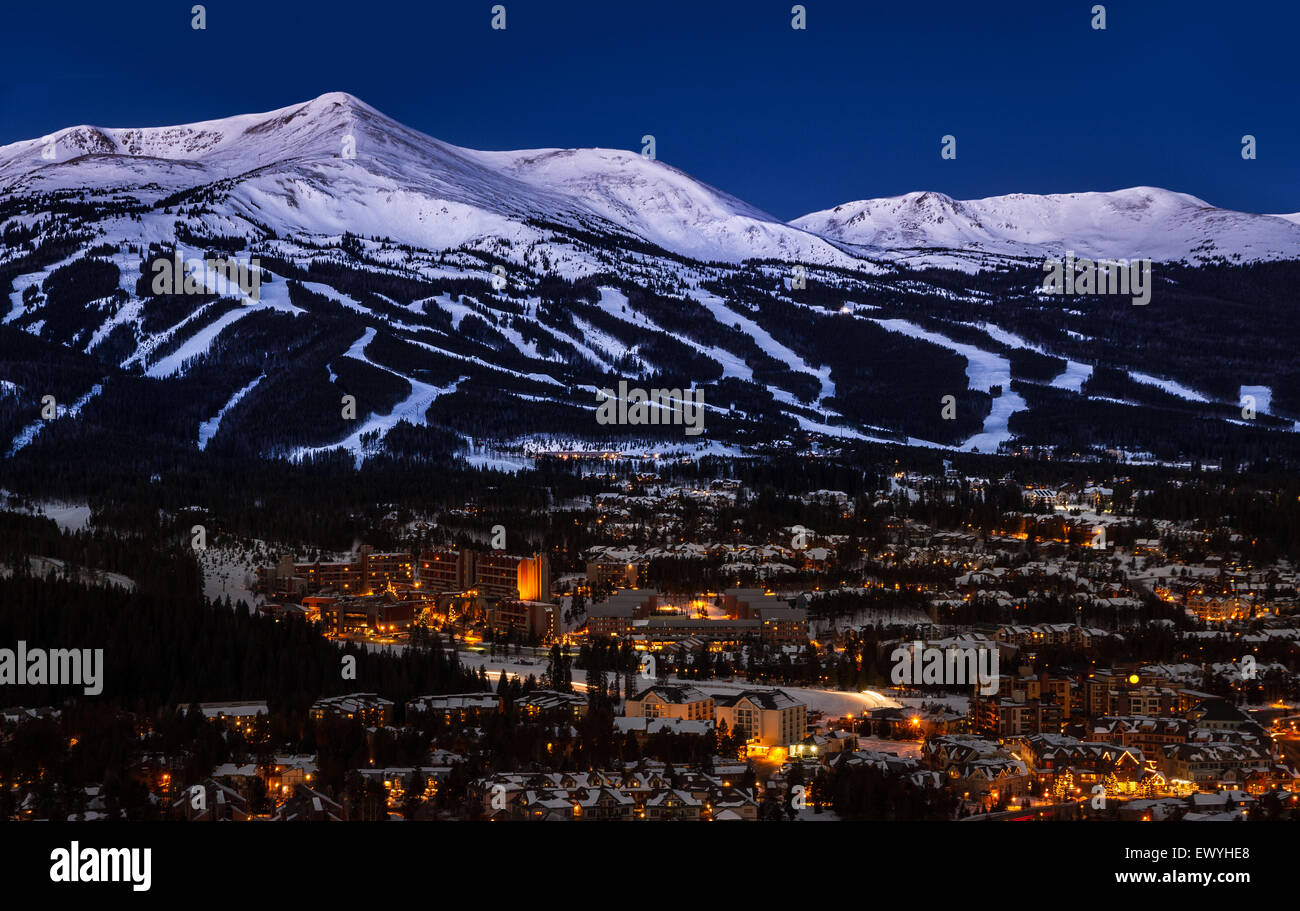 Skipisten, Breckenridge, Colorado, USA Stockfoto