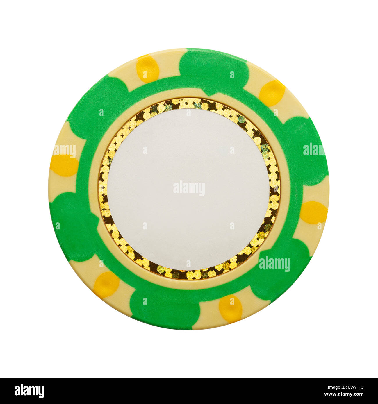 Casino-Glücksspiel-Chip mit textfreiraum Isolated on White Background. Stockfoto