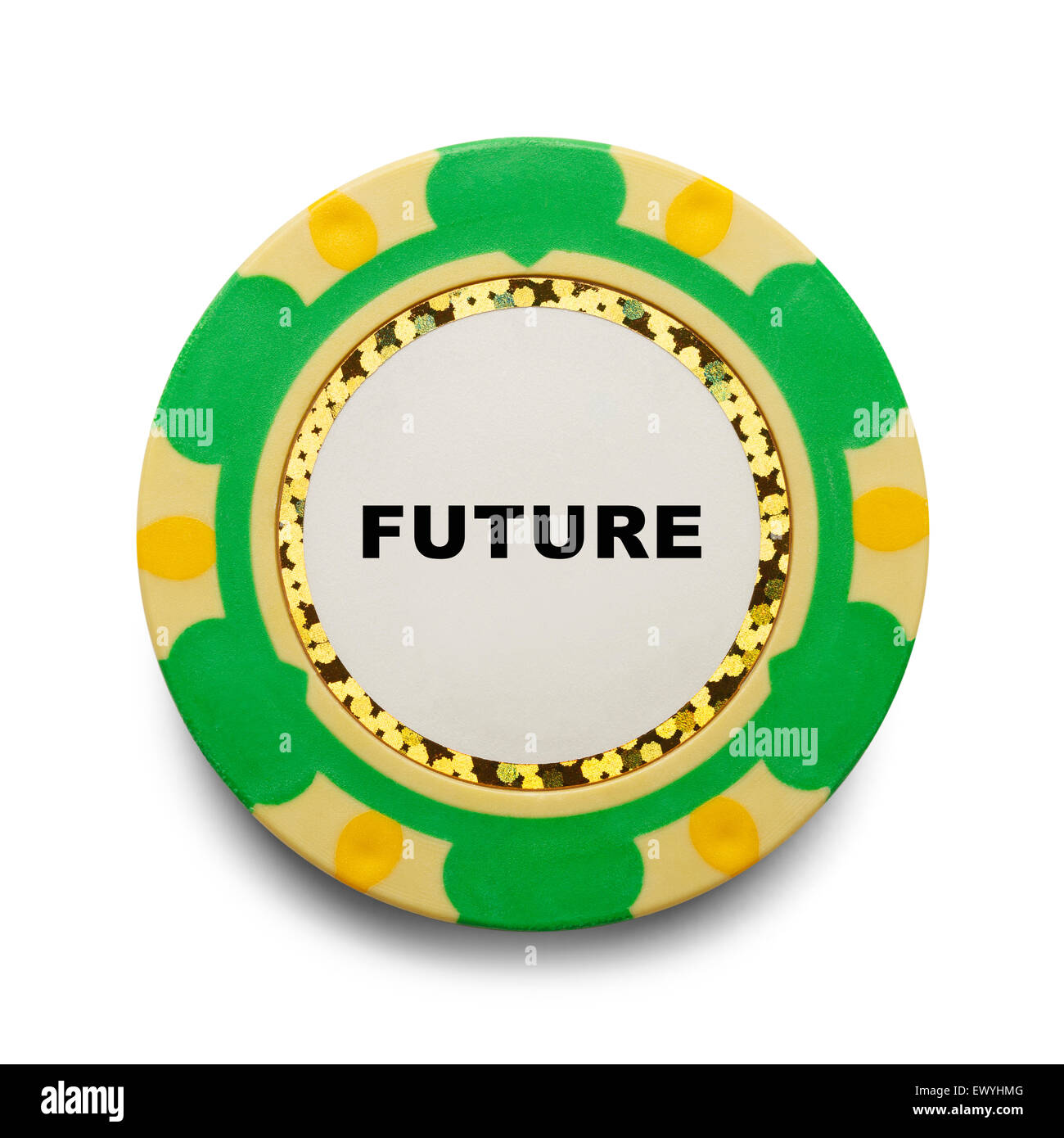 Die Zukunft Casino Jeton, Isolated on White Background. Stockfoto