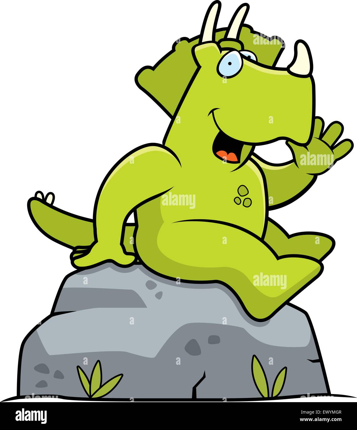 Ein glückliches Cartoon Dinosaurier lächelnd. Stock Vektor