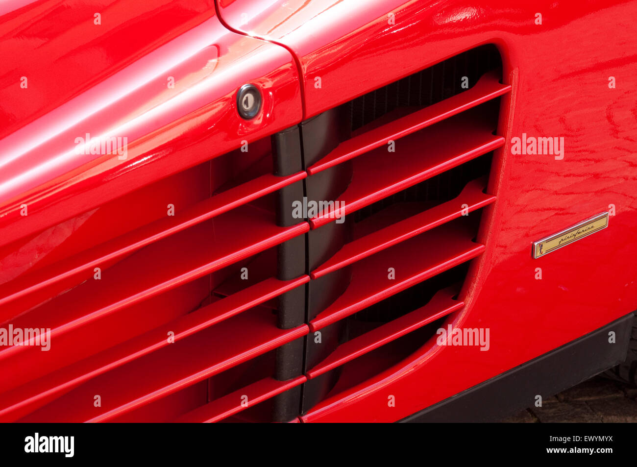 Auto, Ferrari Testarossa, rotes Modell, Detail Stockfoto