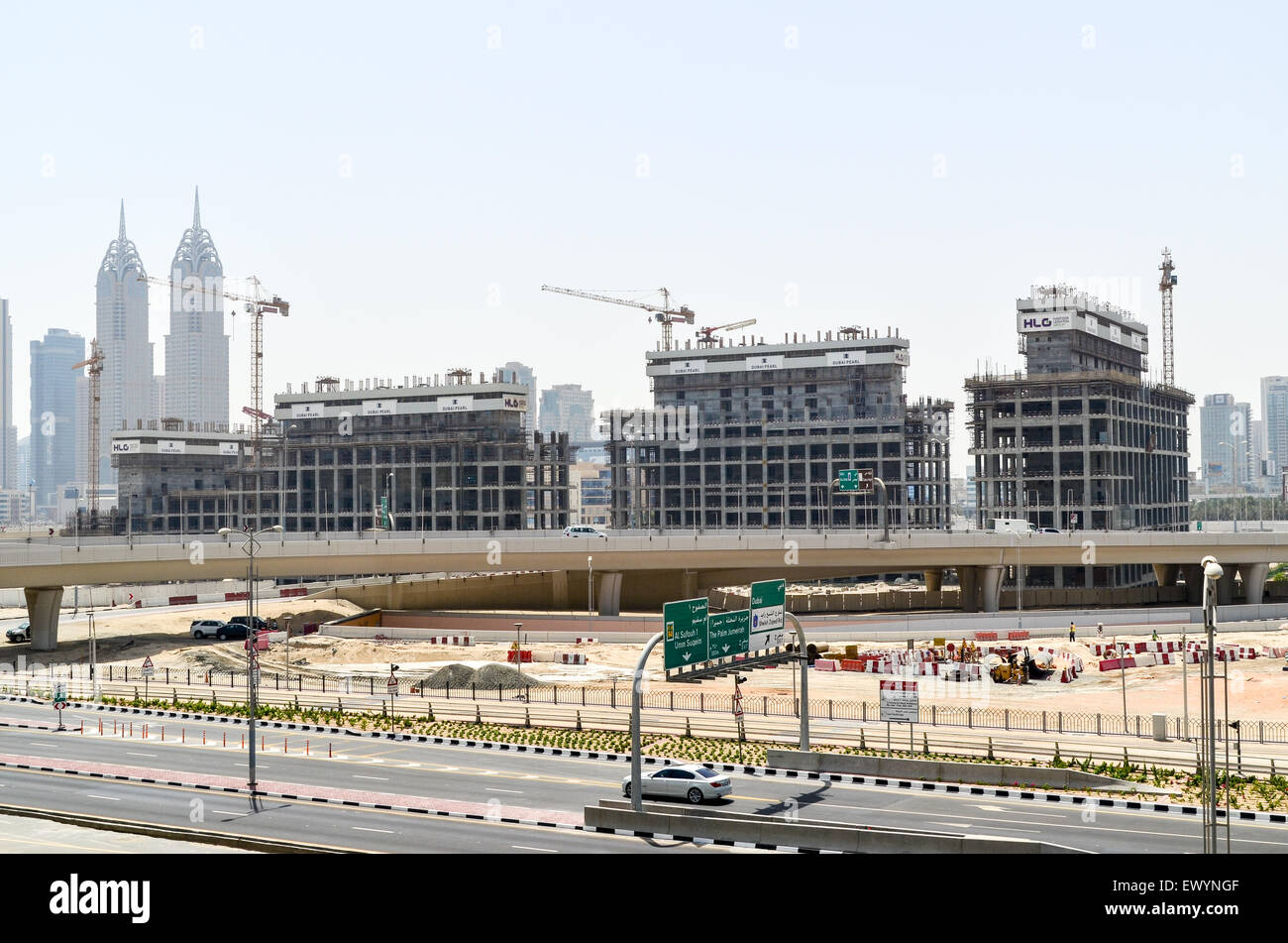 Dubai in Bau Stockfoto