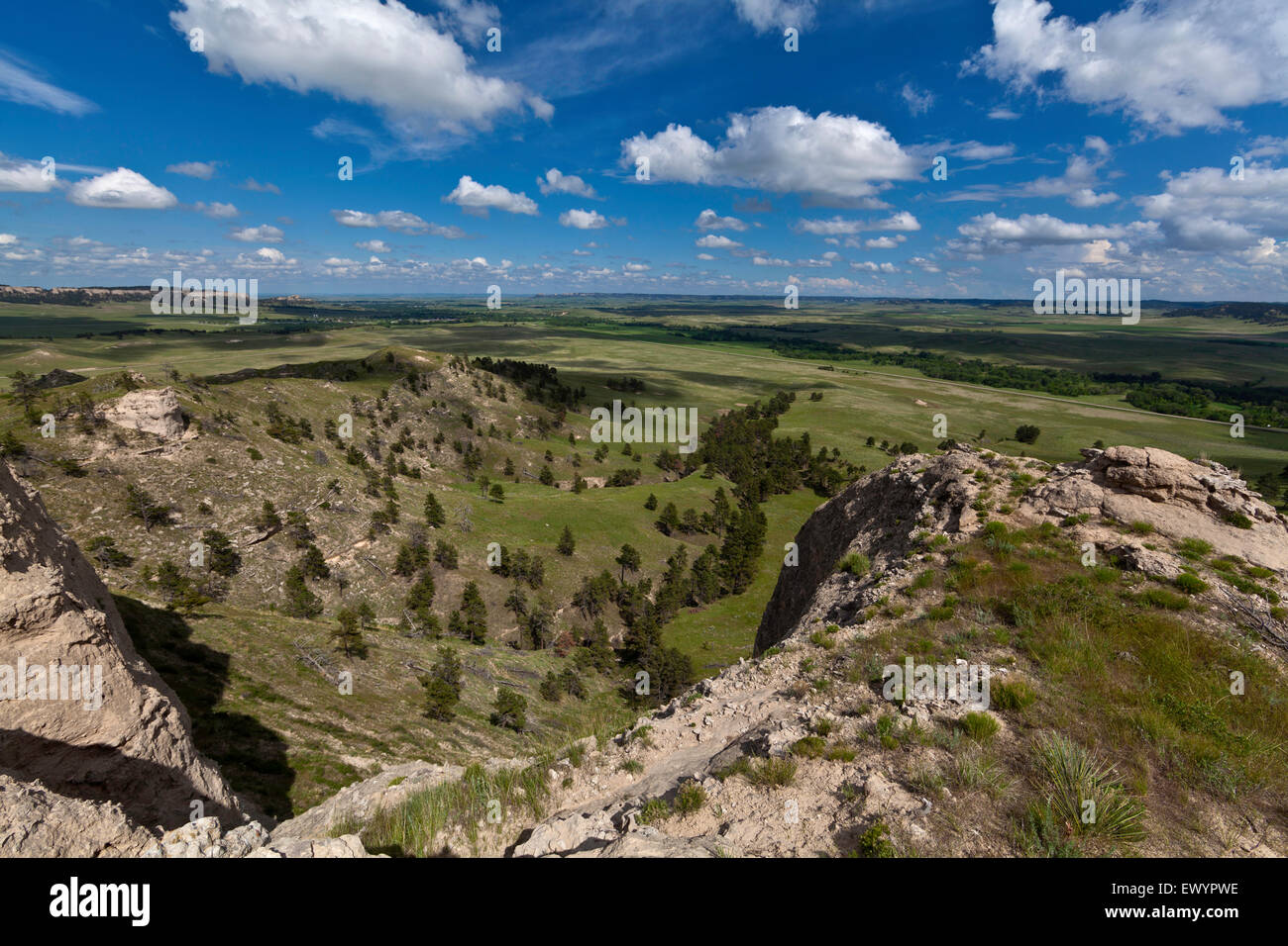 Sandhills von Nebraska aus Sandstein bluffs. Stockfoto