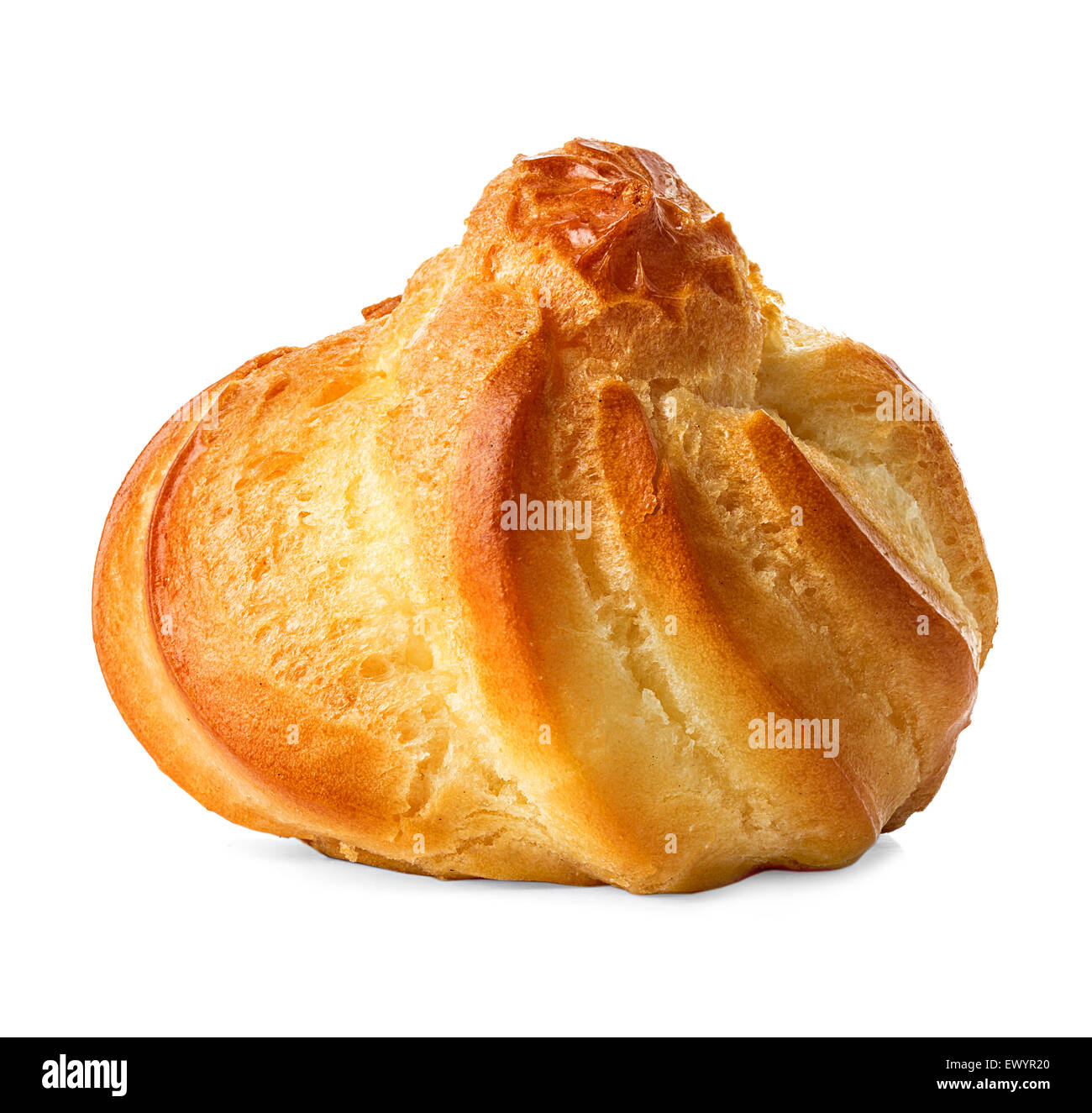 Eclair Kuchen isoliert auf weißem Hintergrund Stockfoto