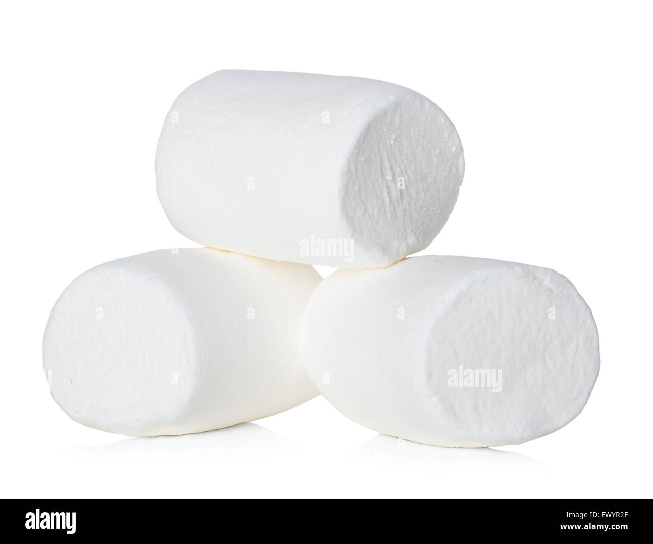 Marshmallow isoliert auf weißem Hintergrund Stockfoto