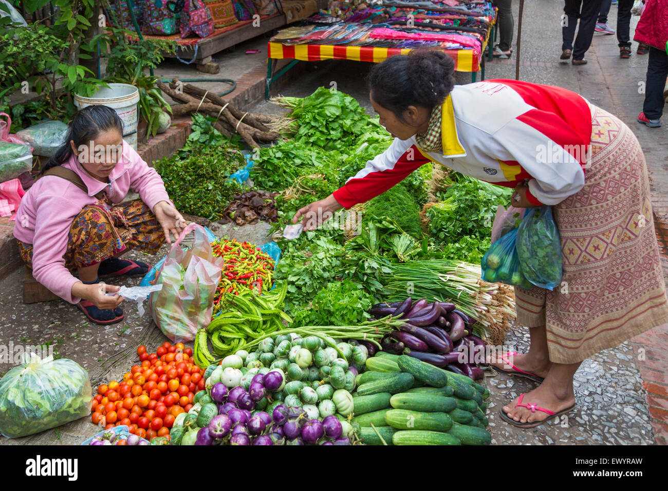 Morgenmarkt, Luang Prabang, Laos Stockfoto