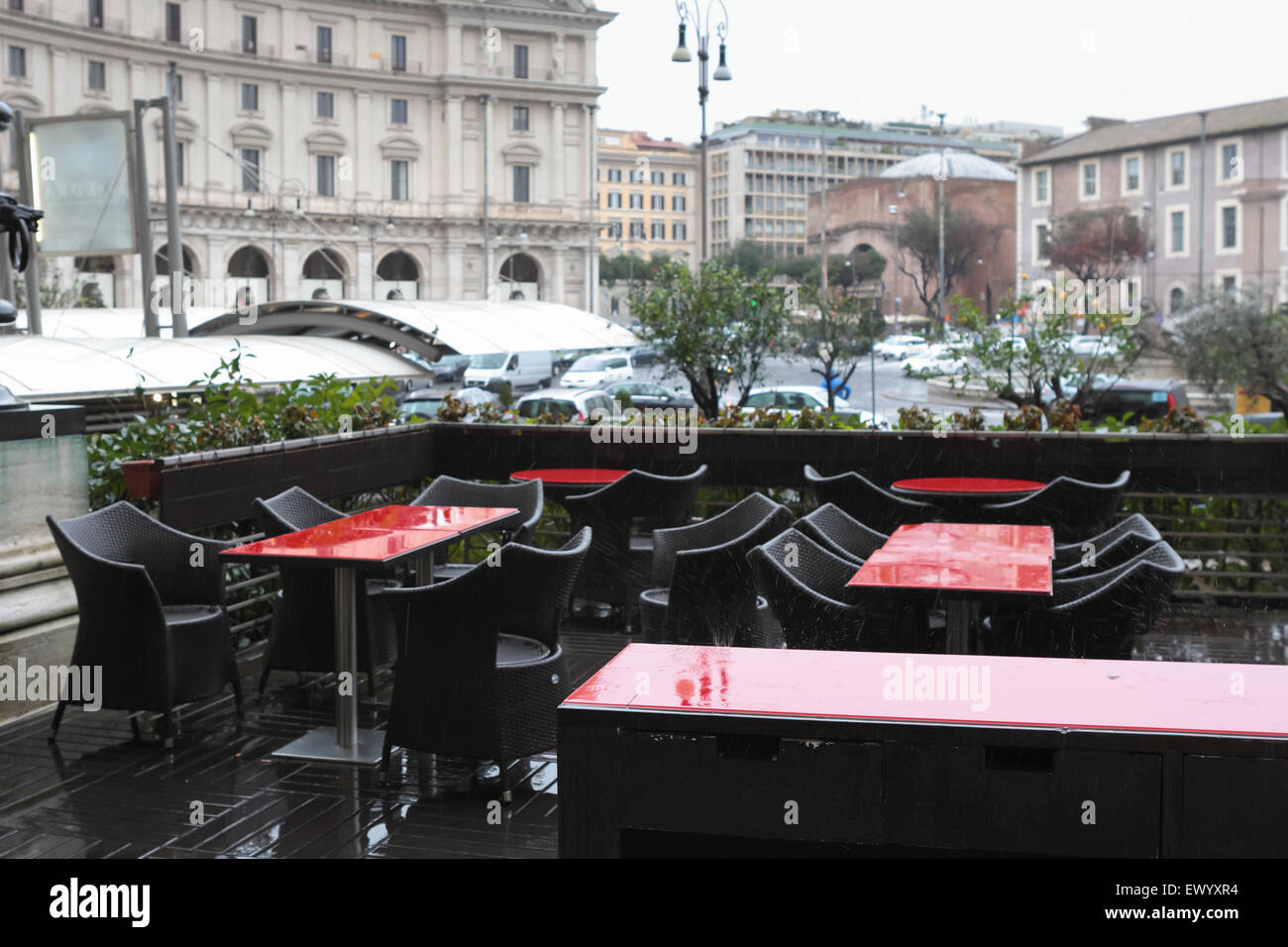 Raining in Rome, Anantara Palazzo Naiadi, Piazza della Repubblica, Rome Hotel, Rom, Italien Stockfoto