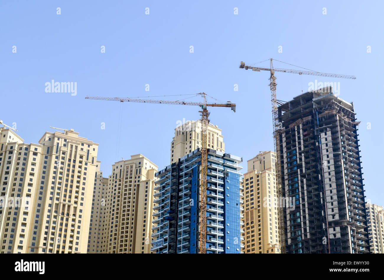 Konstruktion und Entwicklung von der Dubai Marina, Vereinigte Arabische Emirate Stockfoto