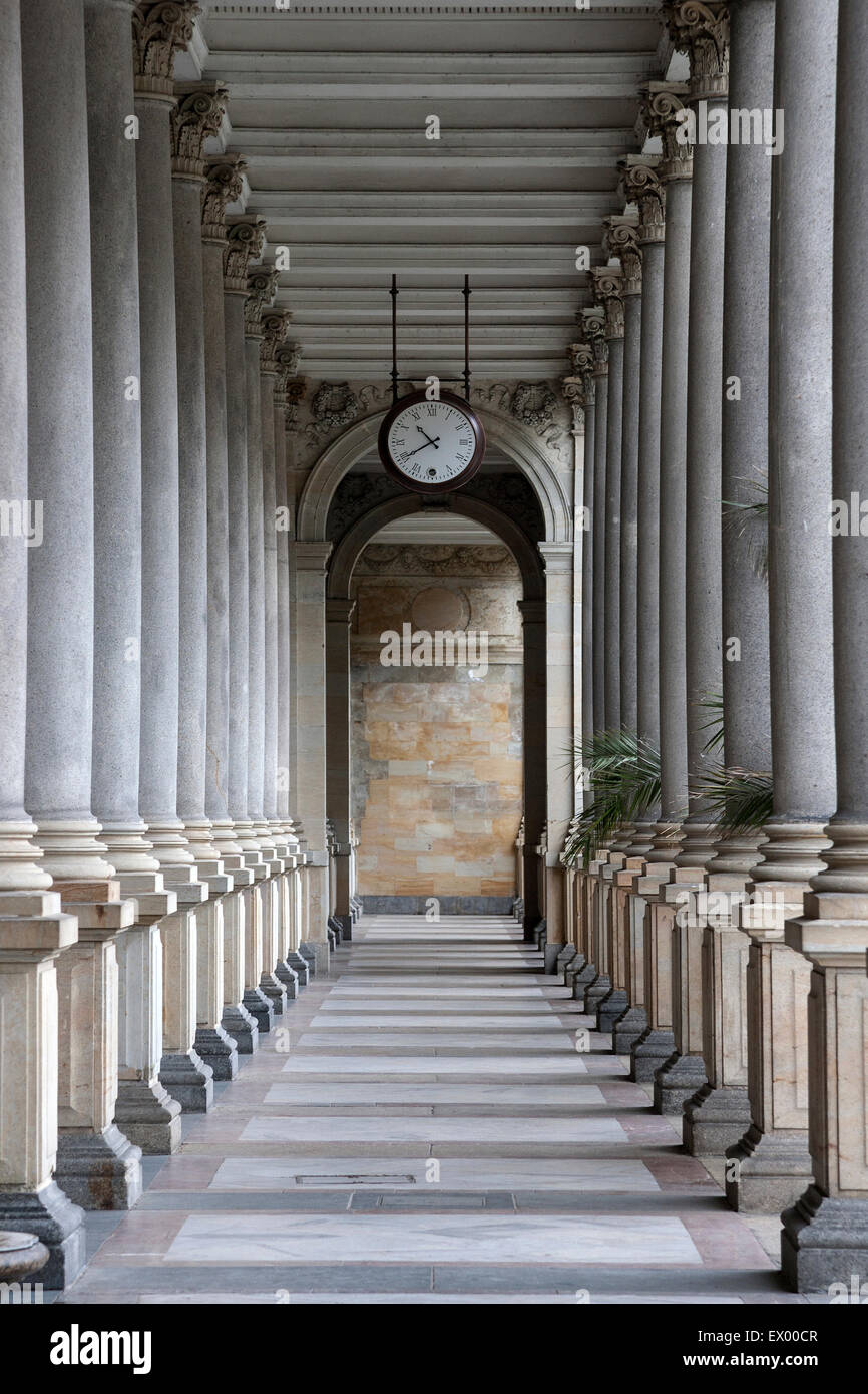 Mühlenkolonnade Portikus, Karlovy Vary, Böhmen, Tschechien Stockfoto