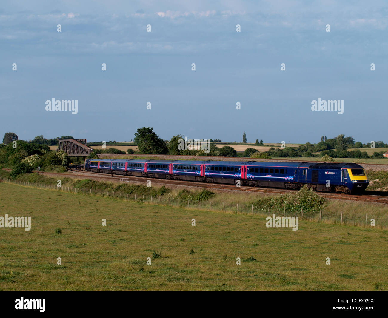 First Great Western Zug auf den Somerset Levels, UK Stockfoto