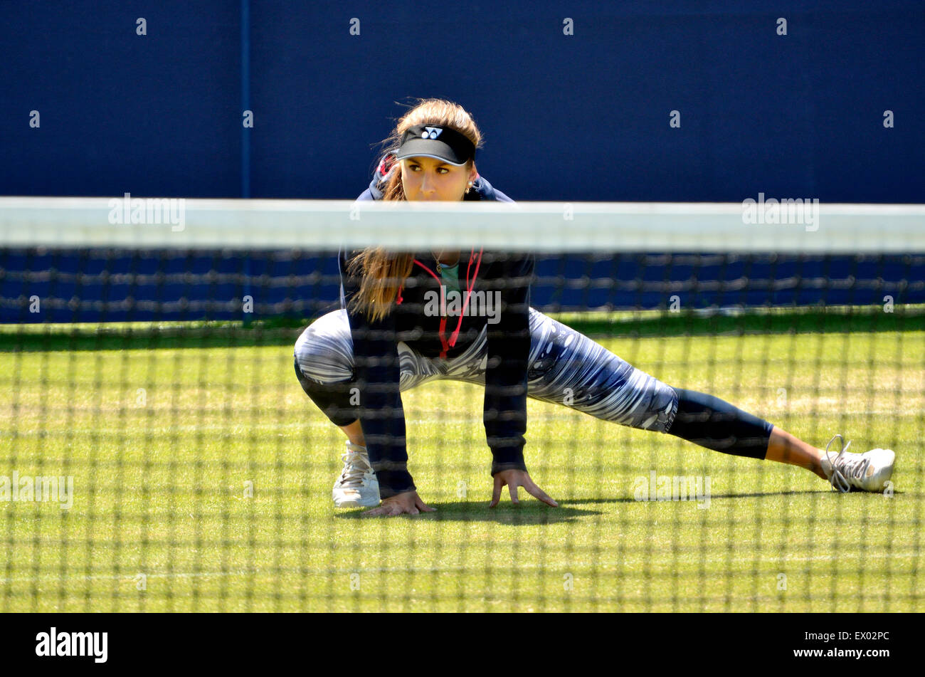 Belinda Bencic (Schweiz) Training vor dem Finale bei den Aegon International, Eastbourne, 24. Juni 2015 Stockfoto