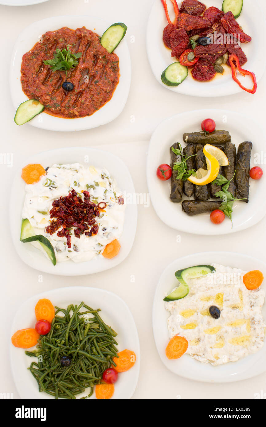 Traditionellen Mezze, Sigacik, Seferihisar, Türkei Stockfoto