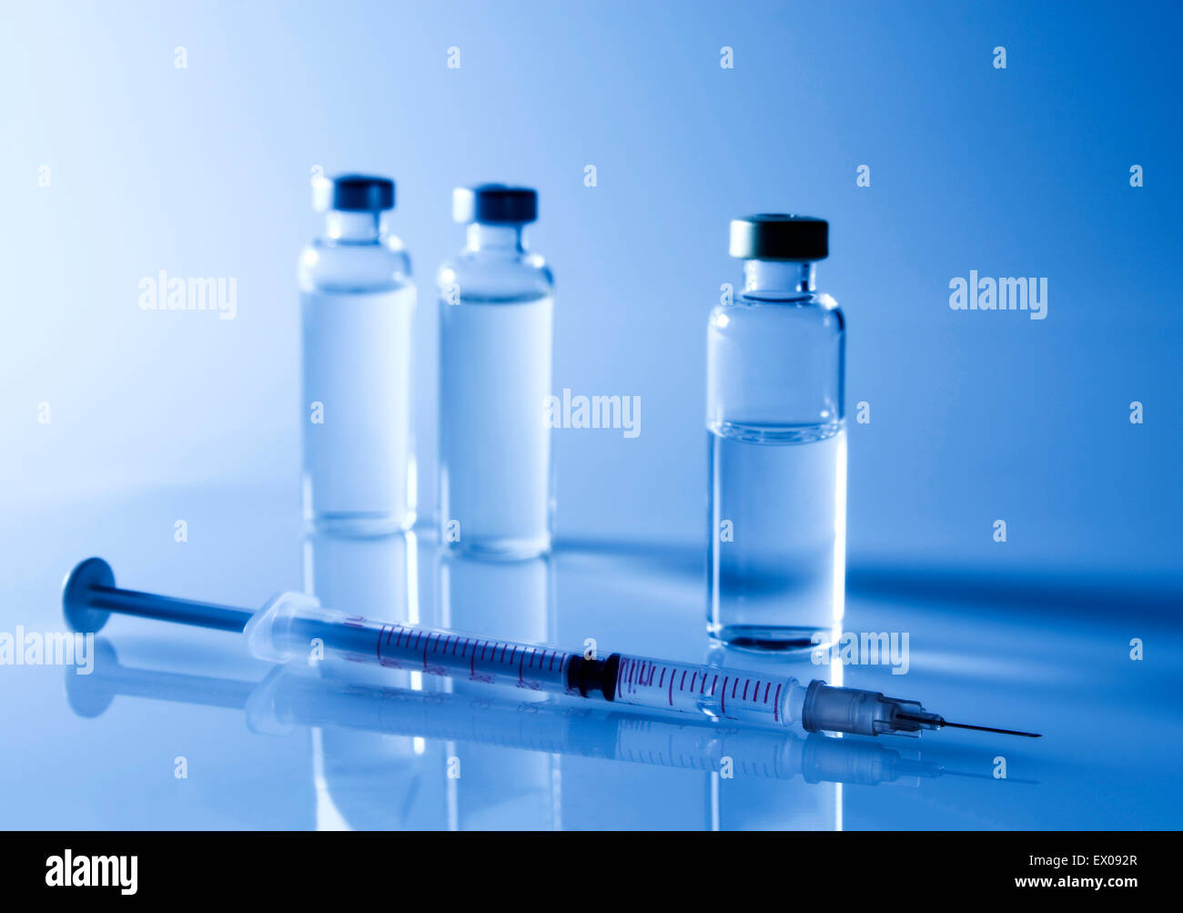 Insulin und Spritzen Stockfoto