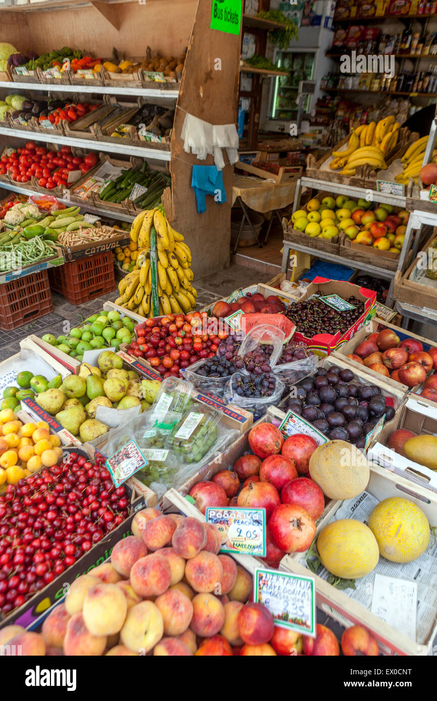 Rerhymno Markt Altstadt Straße Rethymno Kreta Griechenland Stockfoto