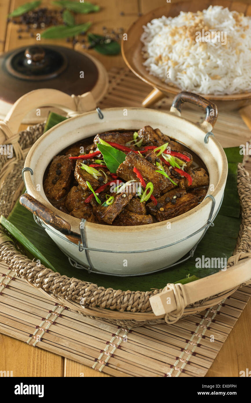 Philippinische Schweinefleisch Adobo.  Philippinen Essen Stockfoto