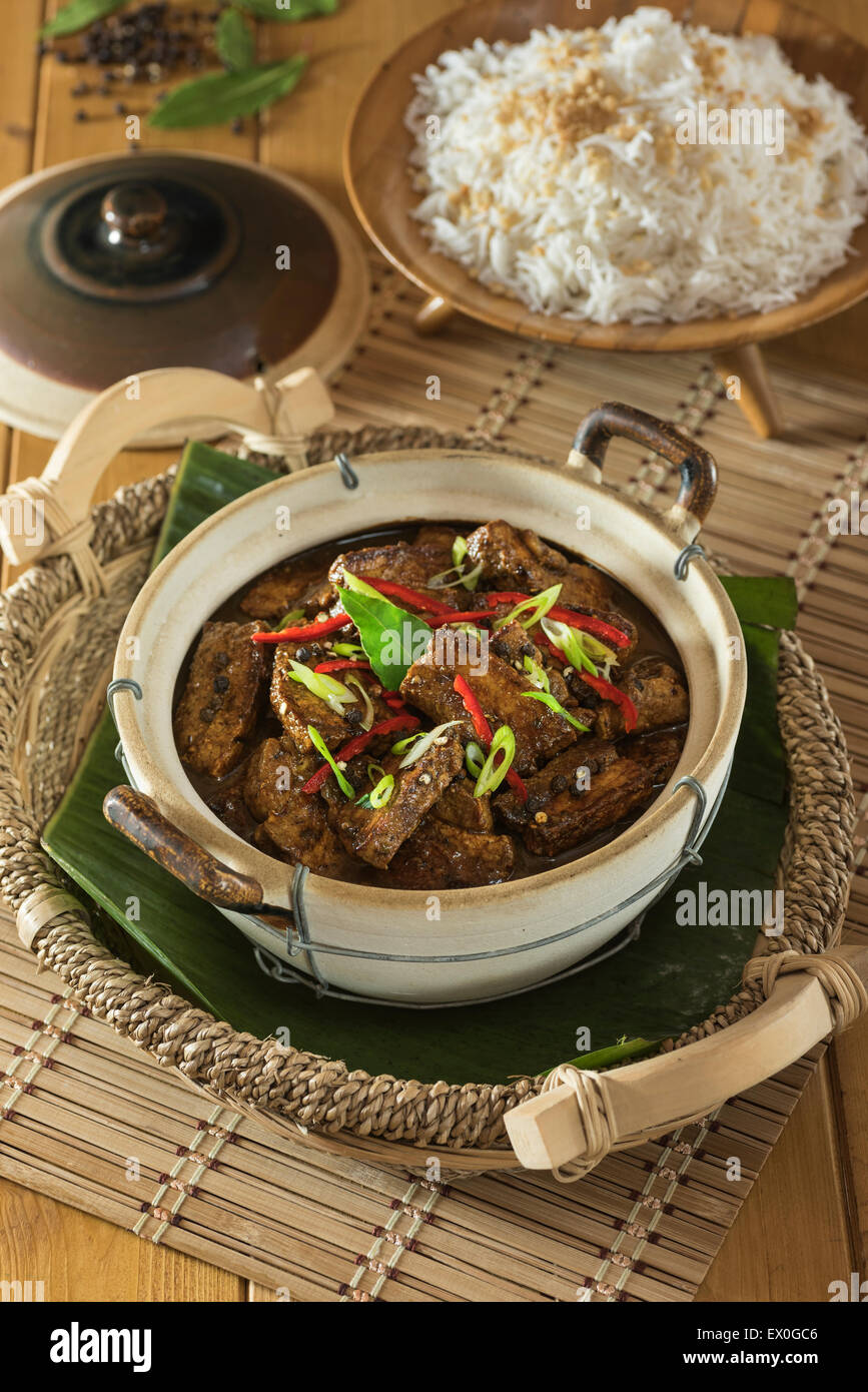 Philippinische Schweinefleisch Adobo.  Philippinen Essen Stockfoto